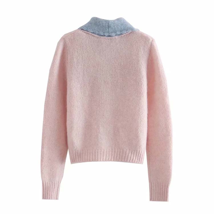 Xiaoxiangfeng sweater short coat female doll collar top 7171