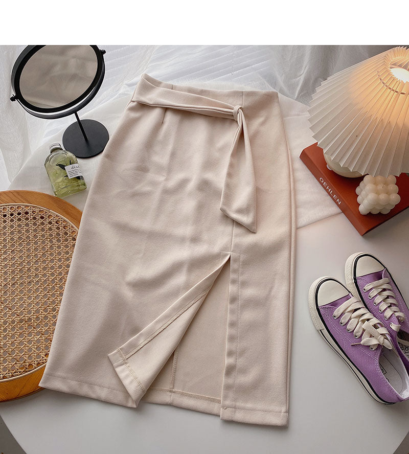 Split retro style thin skirt one step skirt 5705