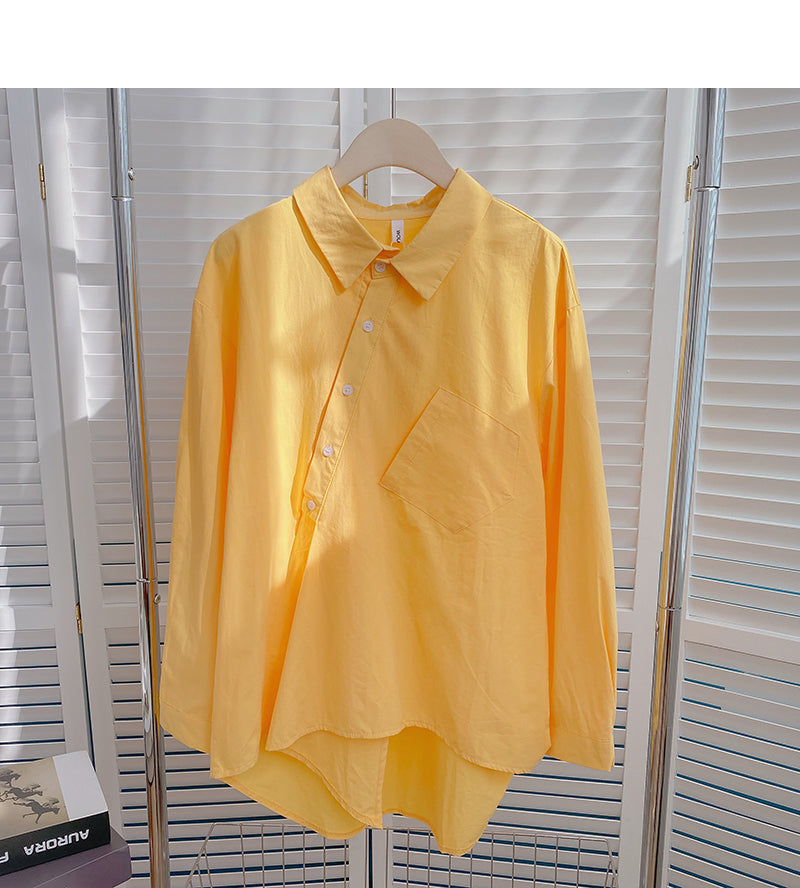 Korean design irregular thin loose long sleeved cardigan top 6405