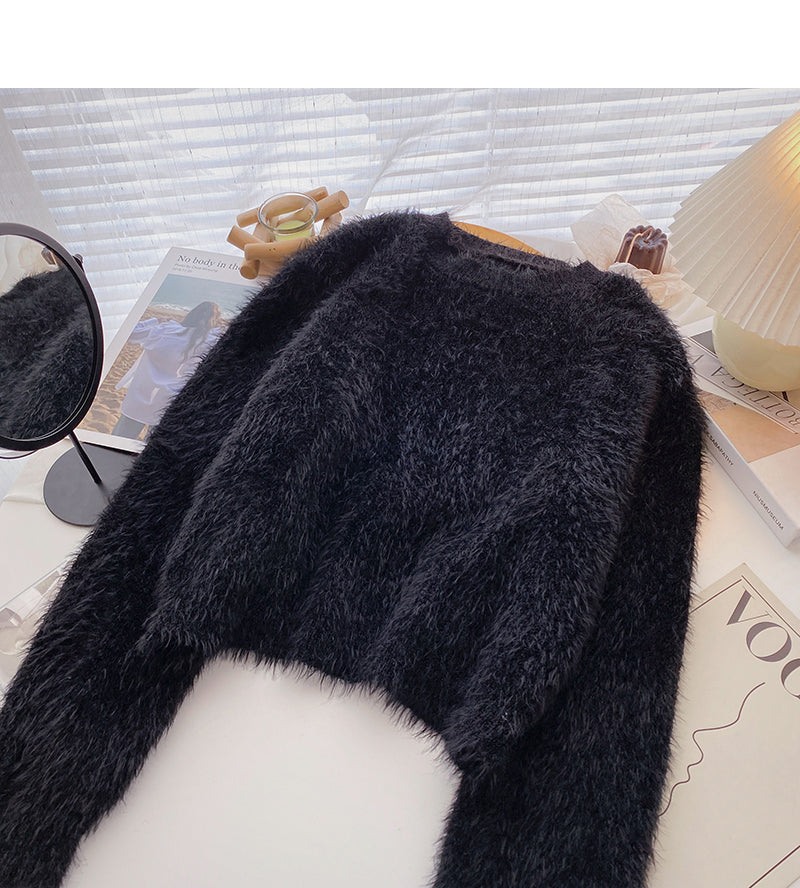 The new Korean long sleeve pullover is lazy and thin 6157