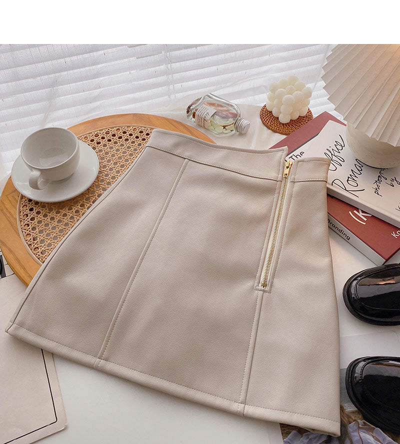 Korean irregular design zipper Hip Wrap Skirt 5537