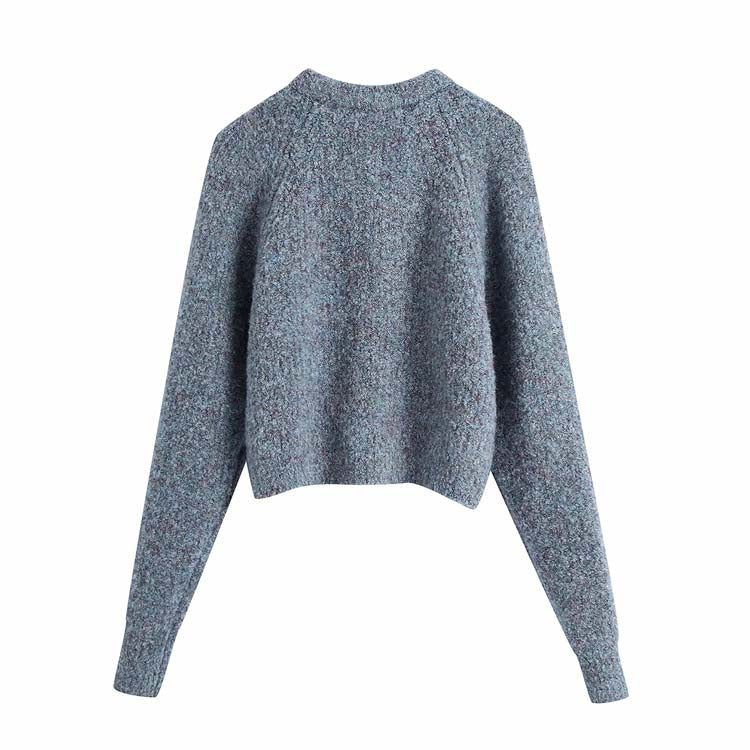 Manteau pull décontracté à simple boutonnage de style étranger rétro 7218