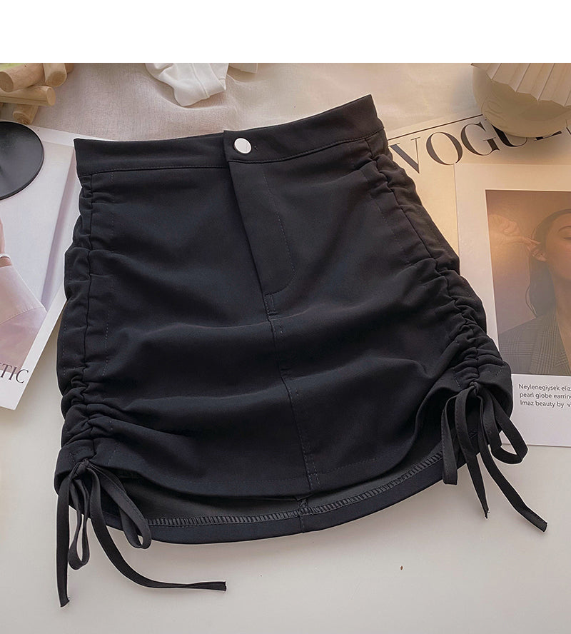 Korean slim design drawstring Hip Wrap Skirt 5641