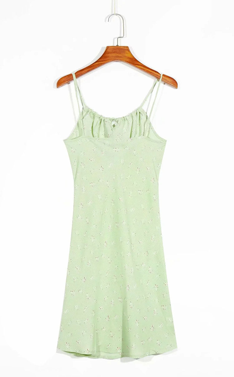 Petite robe à pois à imprimé vague fraîche, jupe à bretelles taille haute 7067