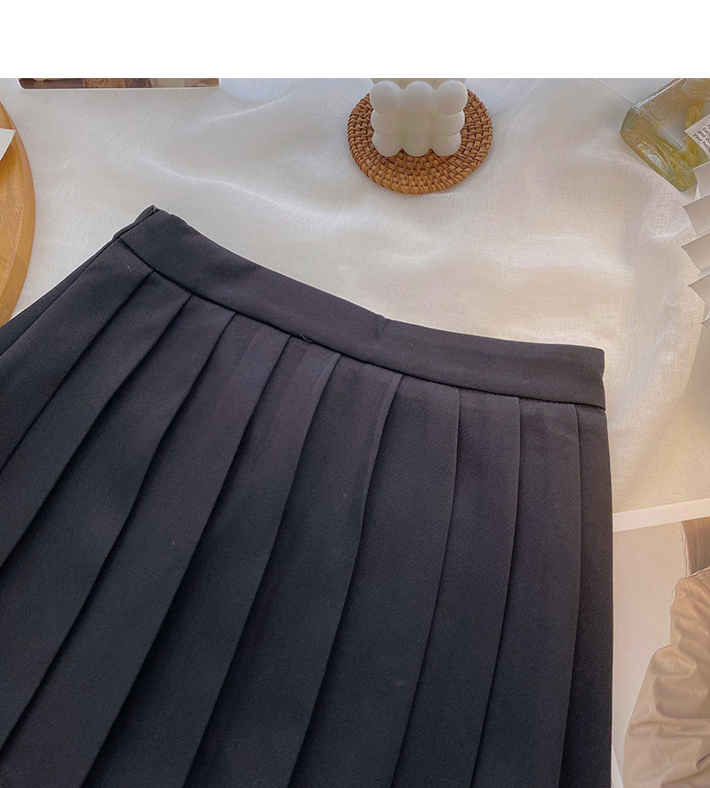 Jupe trapèze taille haute style collège vieillissante 5580