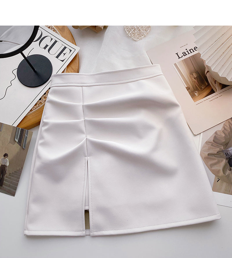 New Korean retro style slim pleated Hip Wrap Skirt 5574