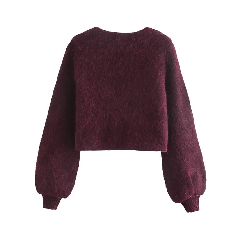 Französischer Retro-Mantel mit V-Ausschnitt und hoher Taille 7184