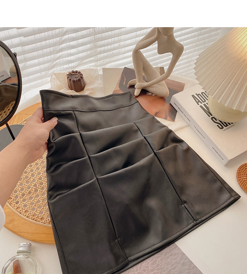 New Korean minority fashion pleated and split A-line skirt 5637