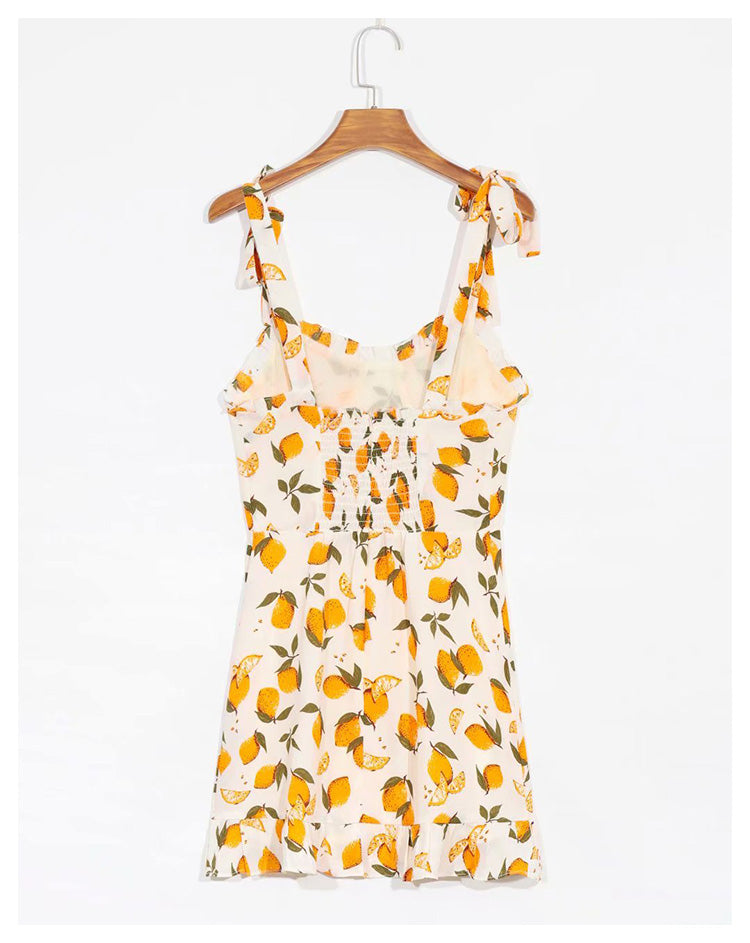 Strapsrock mit Fliege zum Schnüren Beach Resort Kleid Damen 7055