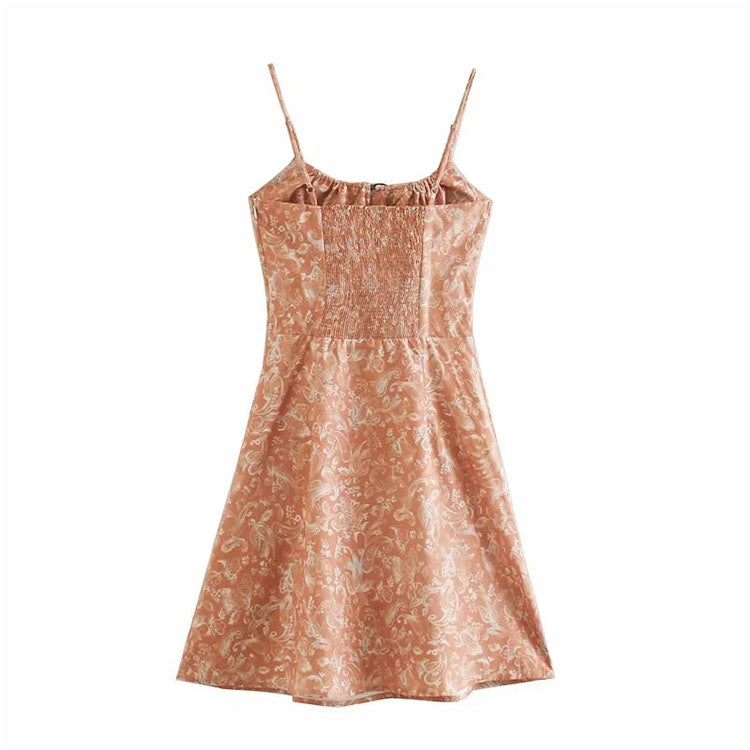 Süße dünne Dame mit Temperamentkleid zerbrochener Blume kurzer Rock weiblich 7136