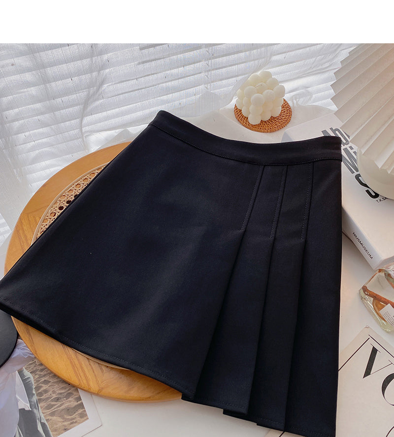 New Korean versatile age reducing high waist pleated skirt 5519