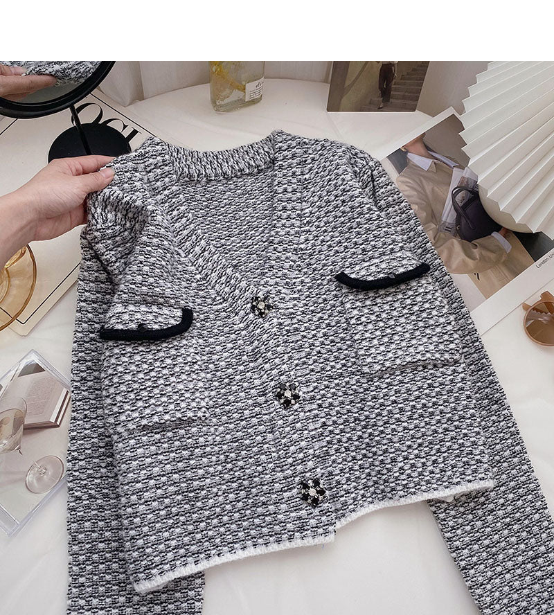 Petit cardigan parfumé rétro rouge pour femme 6126