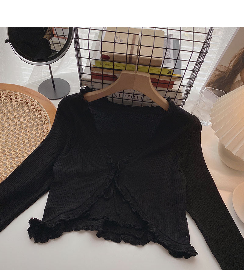 T-Shirt Langarm Pilzkante V-Ausschnitt, Slim Fit 6508