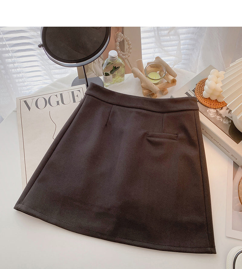 Korean slim and versatile anti light A-line short skirt 5584