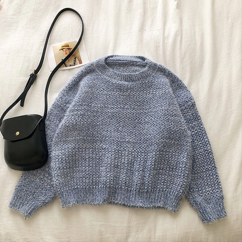 Nouveau haut ample à col rond pour étudiant coréen 5835