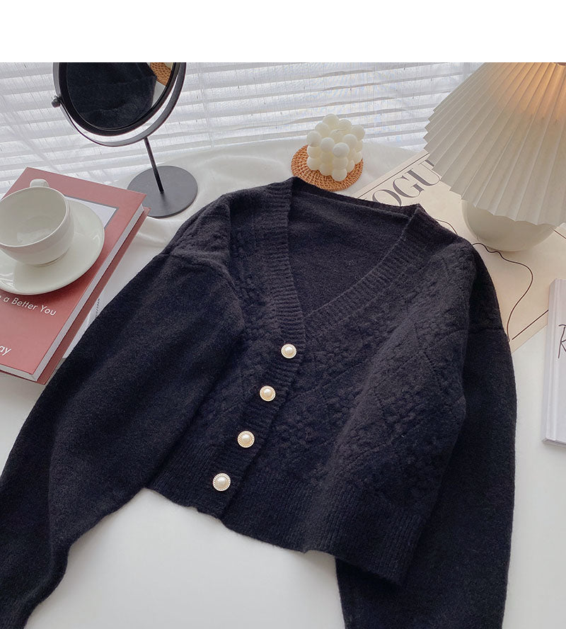 New Korean lazy V-Neck long sleeve Knitted Top 5876