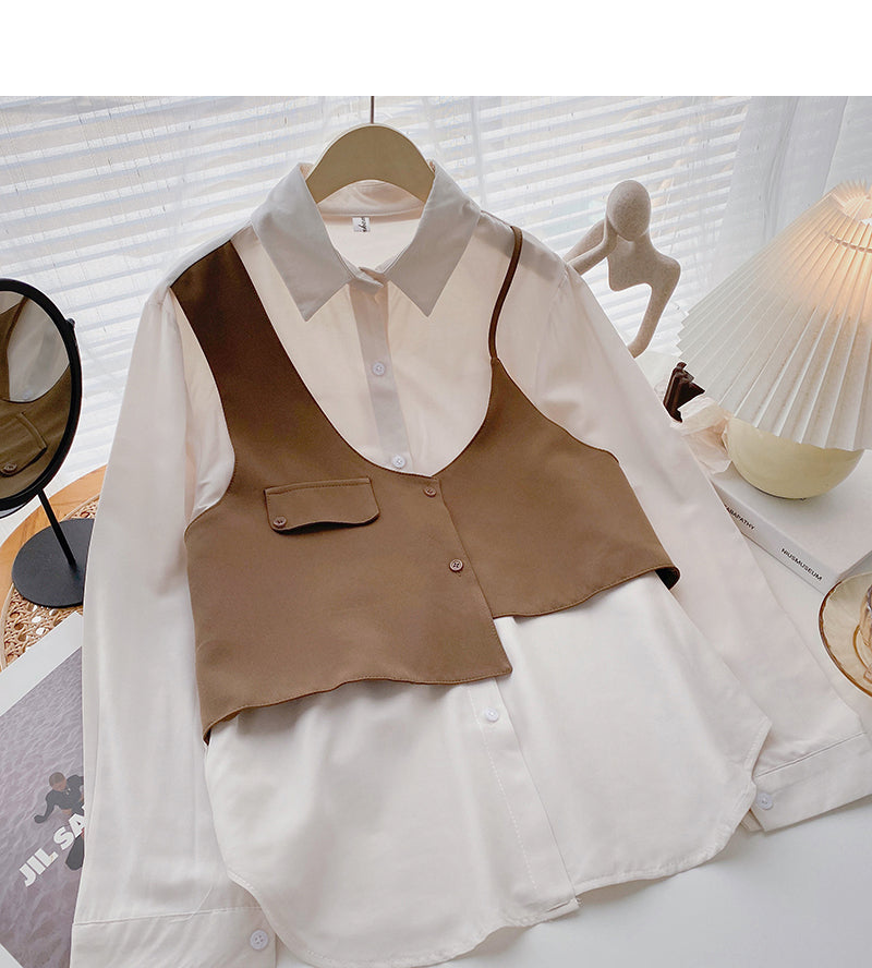 Designsinn unregelmäßiges Sling-Spleißen, gefälschtes zweiteiliges Top 6384