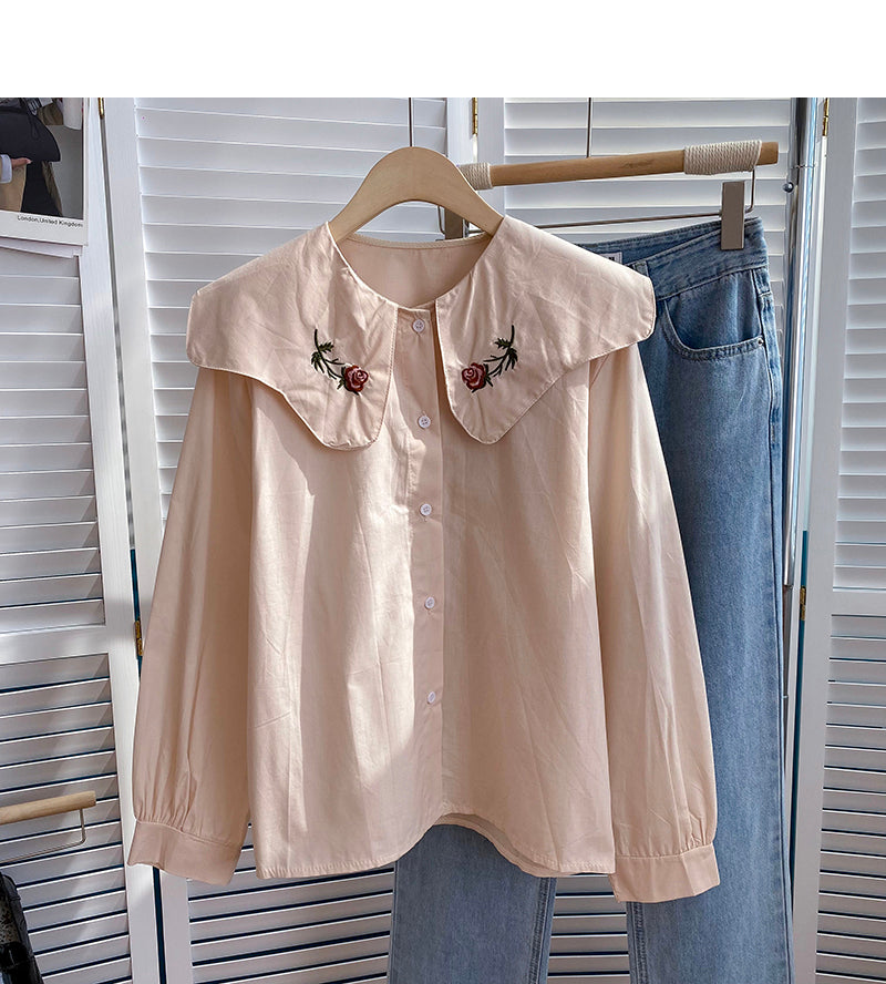 Chemise Vintage Art brodée à col bébé 6416