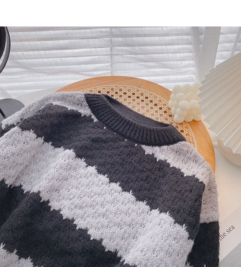 New Korean loose long sleeve Pullover Top 5896