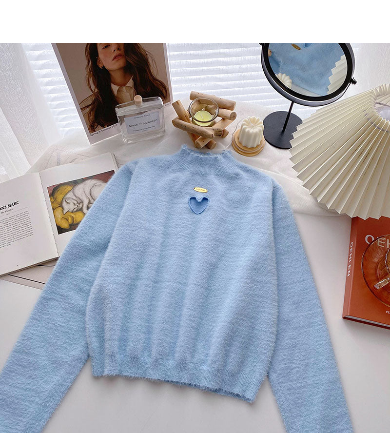 Imitation mink sweater personality hollowed out 6099