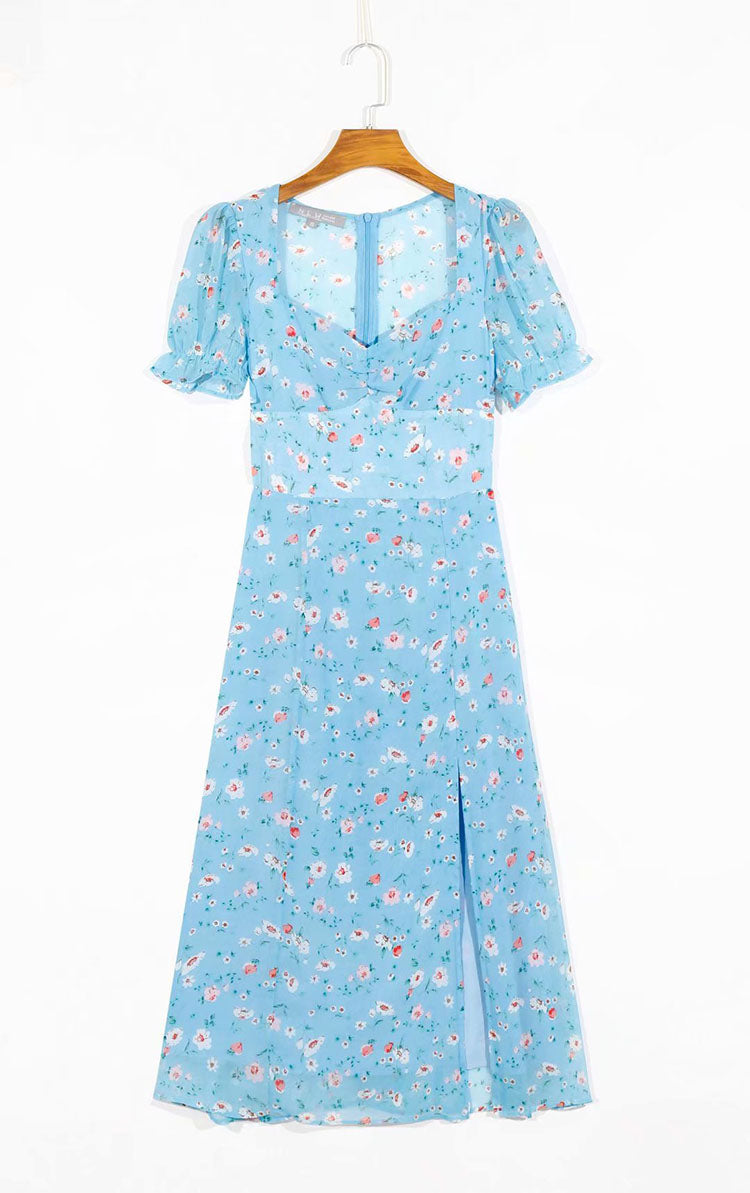 Robe imprimée élégante, douce et fraîche, style rétro 7059