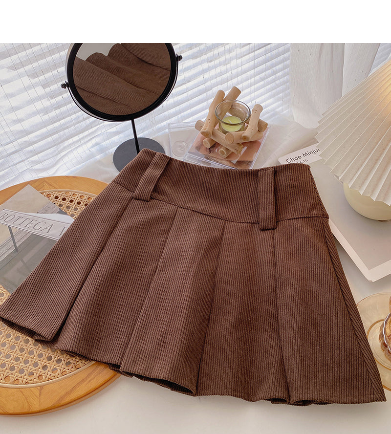 Korean version of foreign style versatile ins high waist casual skirt 5570