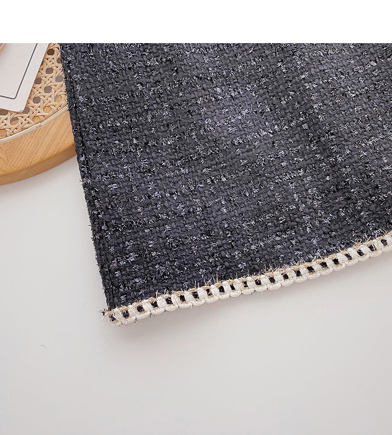 Korean version of A-line skirt with slim and fragrant style and high waist 5608