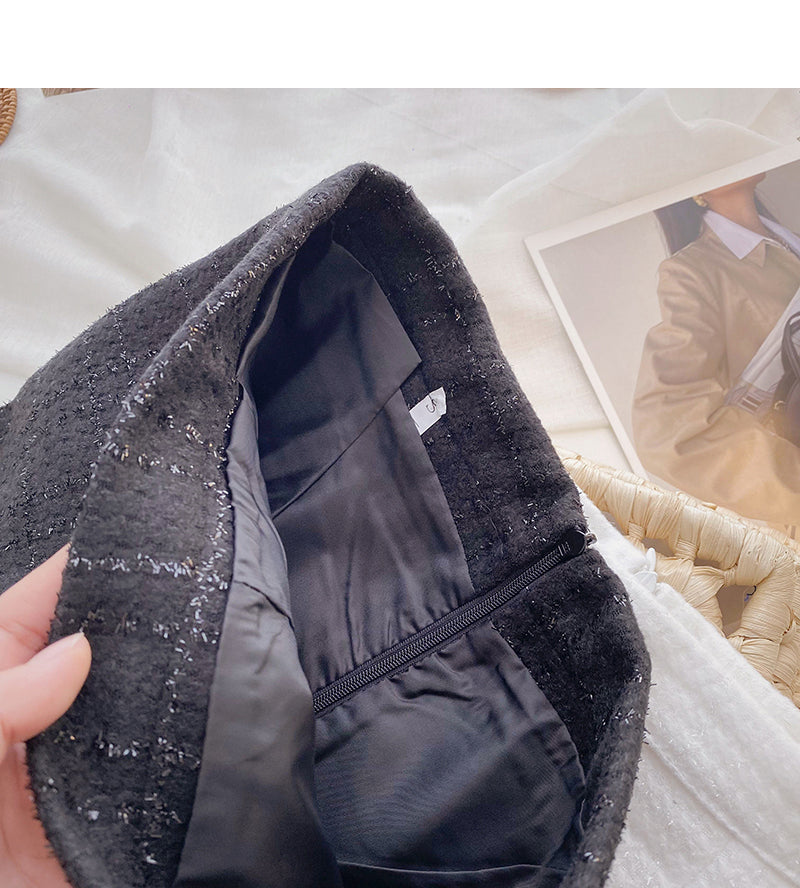 New Korean slim solid high waist A-line skirt 5609