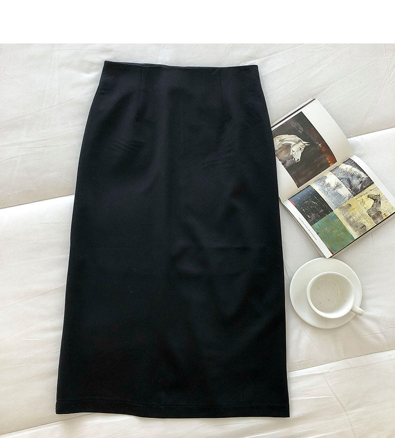 Korean women's dress is gentle and thin, split middle and long skirt 5688