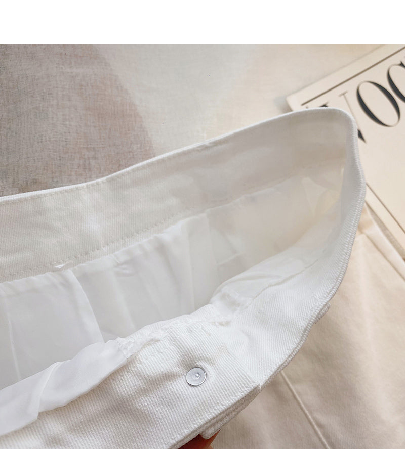 Nouvelle version coréenne de la jupe portefeuille fine et unie de style étranger 5644