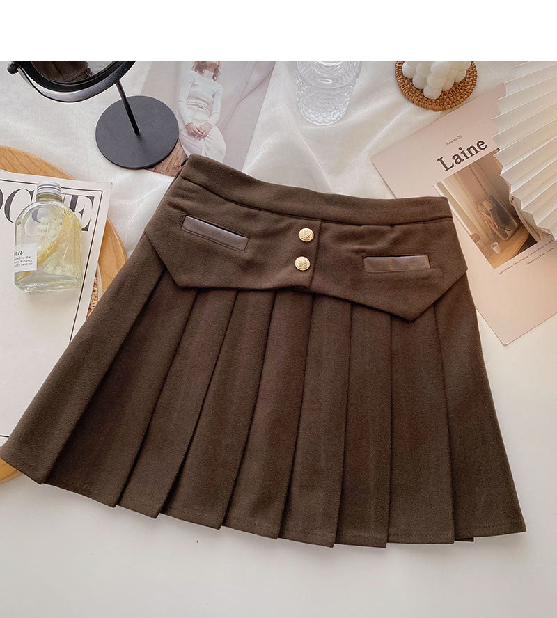 Design sense personalized high waist A-shaped slim skirt 5535