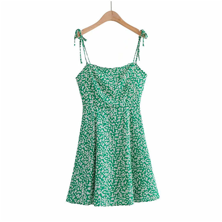 Robe fleurie sexy dos nu de style vacances 7093