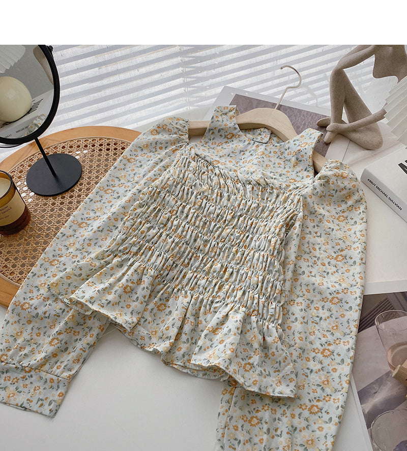 Haut ajusté coréen rétro à col suspendu et épaules dénudées 6373