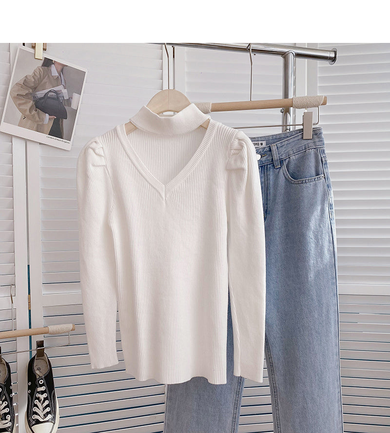 Design sense personalized sweater stand collar top 6520