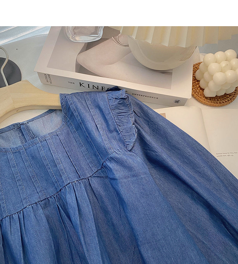 Haut ample à manches longues et col ras du cou avec coutures décoratives 6313