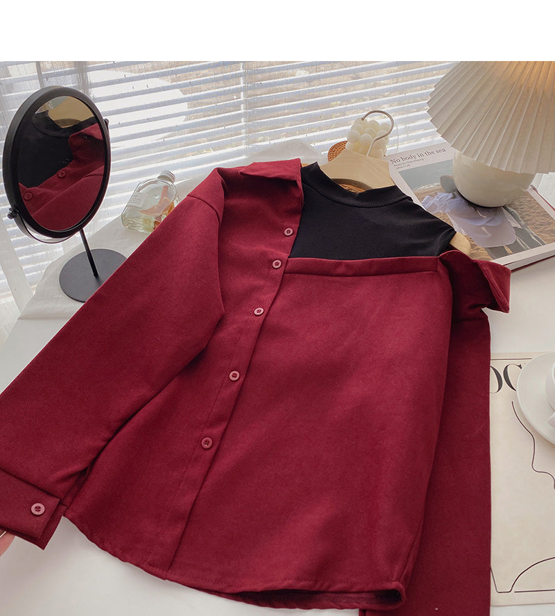 Pull ras du cou à manches longues et coutures dénudées 6334