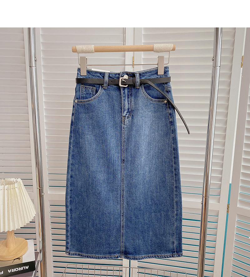 Versatile port style high waist split skirt 5820