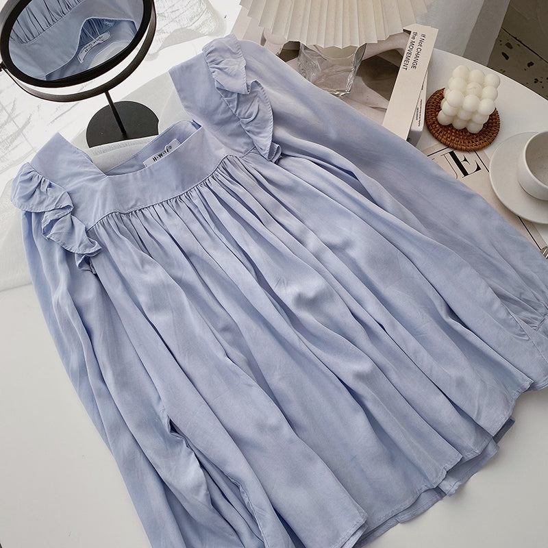 Haut français fin à col carré et motif de minorité coréenne 6297