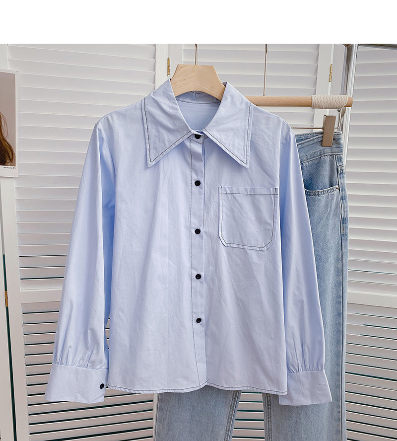 Koreanisches schlankes Retro-Design mit offenem Revers Top 6383