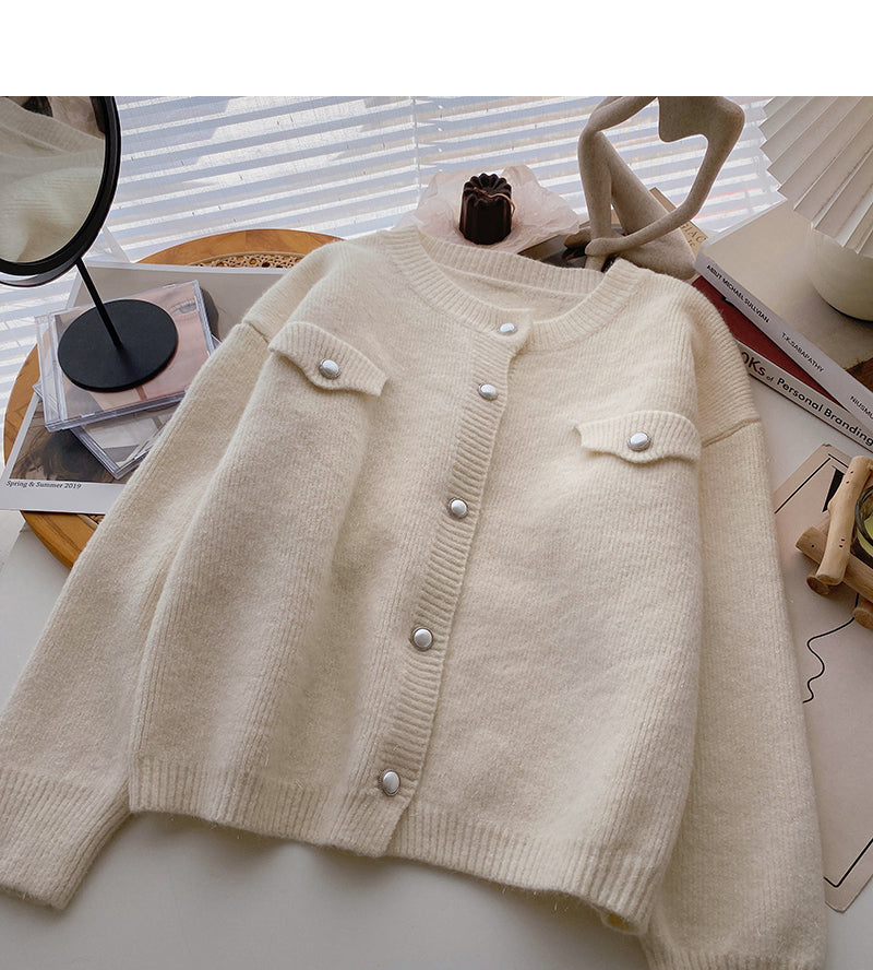 Korean languid style leisure thin long sleeve top 5989