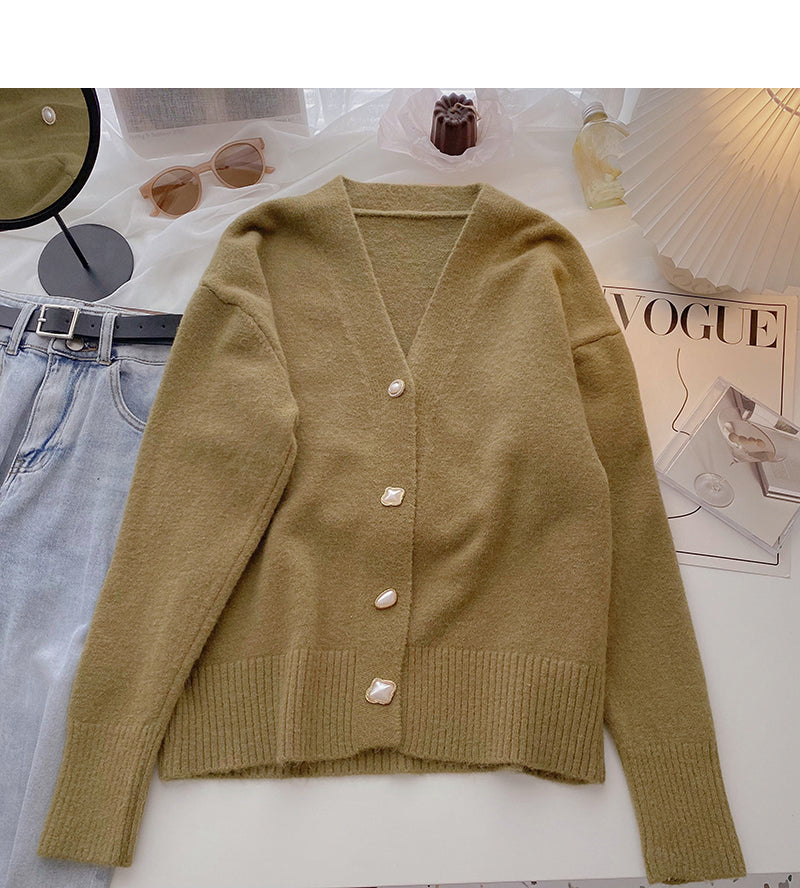 Haut à boutonnage simple personnalisé rétro coréen à la mode 5977