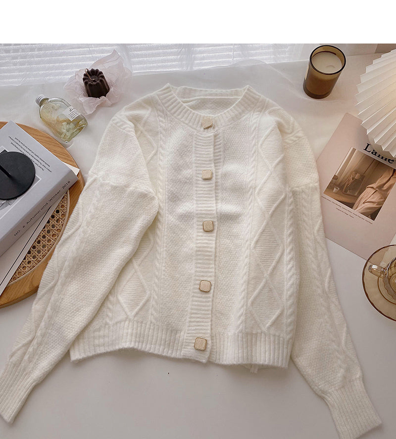 Cardigan pull vintage à simple boutonnage 5999