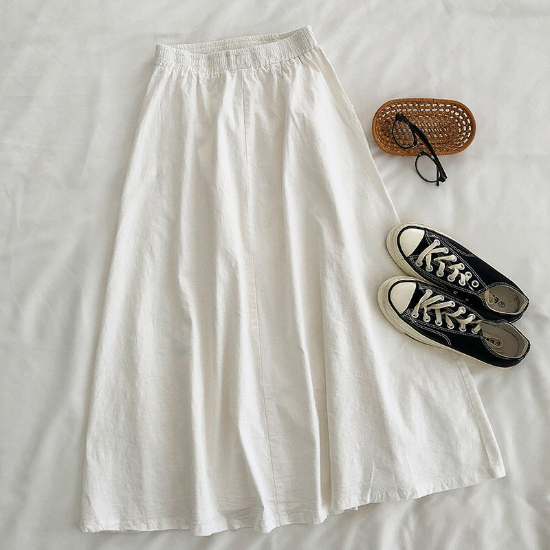 New Korean version Harajuku BF port style retro tooling medium length skirt 5672