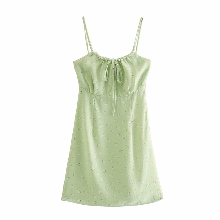 Slim and slim open back chest lace up dress 7091