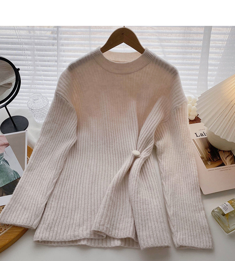 Haut ample à un bouton de style étranger de conception de minorité coréenne 5935