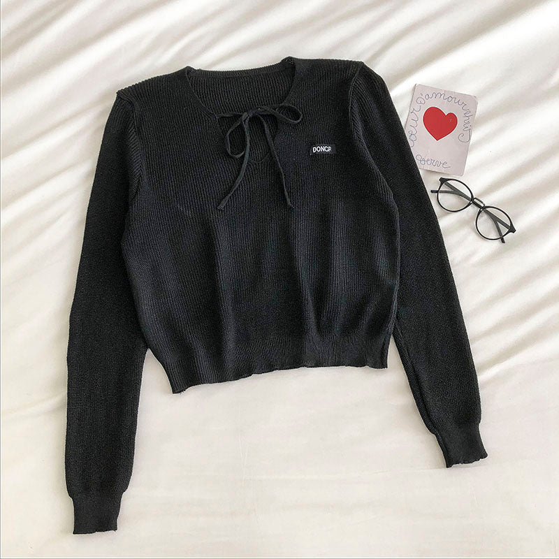 New Korean casual ins lazy long sleeve Pullover Top 6476