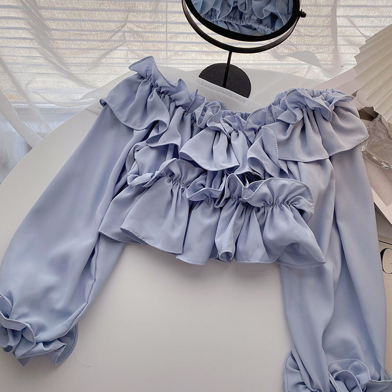 Koreanisches kurzes schlankes französisches Langarmhemd 6282