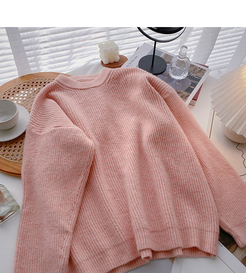 Die neue koreanische Version ist faul und schlank, mit langärmligem Pullover Top 5937