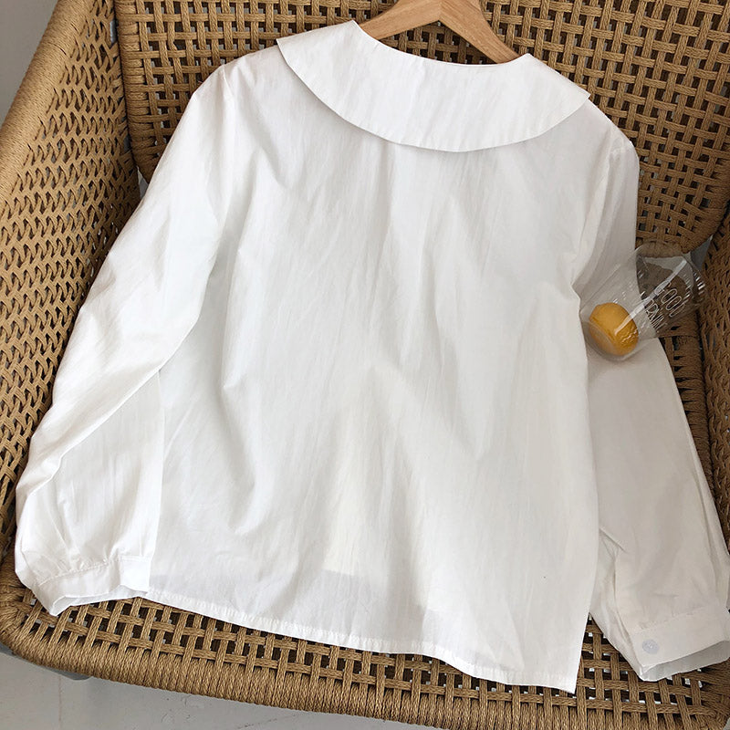 Old age literary style long sleeved shirt 6233