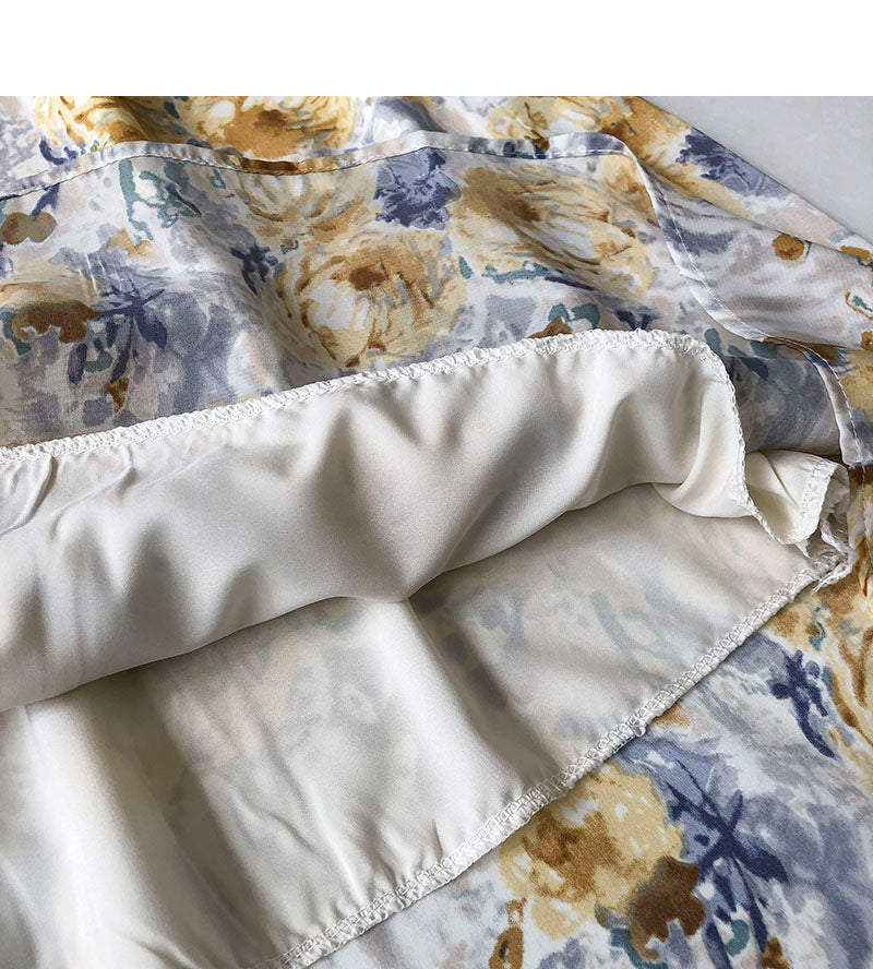 Women's Korean literary minority high waist A-shaped skirt 5692